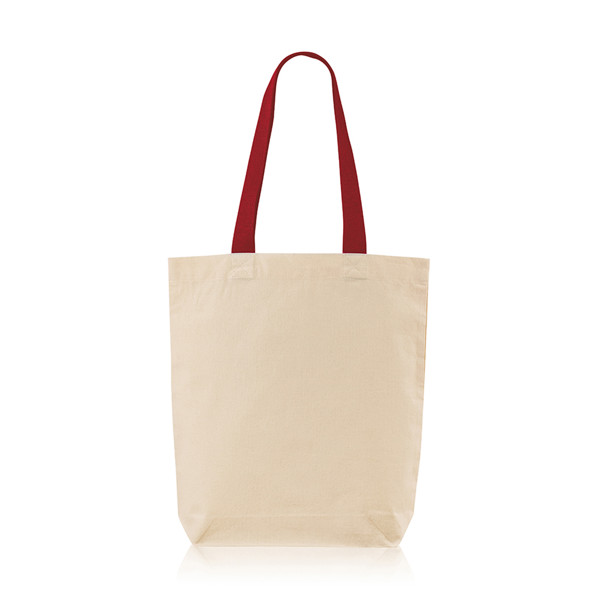 180Gms 100% Long Handle Cotton Bag - Red