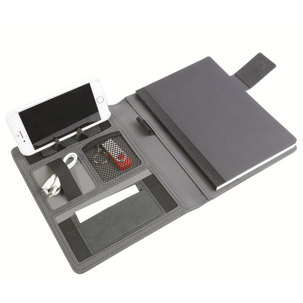 Melange Fabric Notebook And Tech Organiser With Ruled Notebook Included (A5)