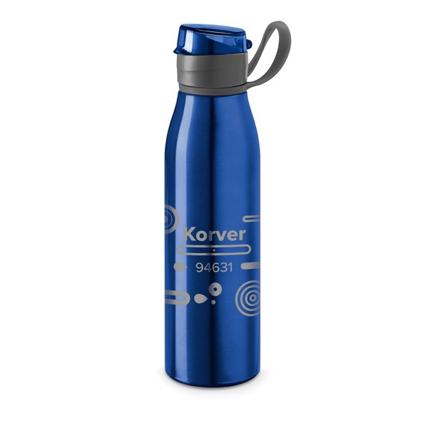 KORVER. Aluminium 650 mL sports bottle - Royal Blue