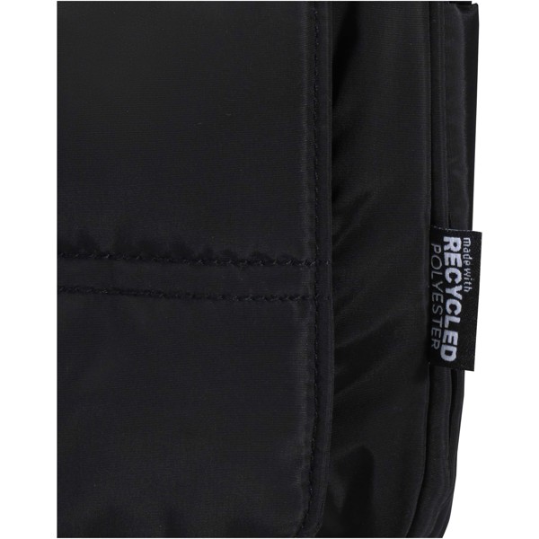 Geantă de toaletă Puffer 8L, din materiale reciclate GRS, cu sistem de agățare – negru