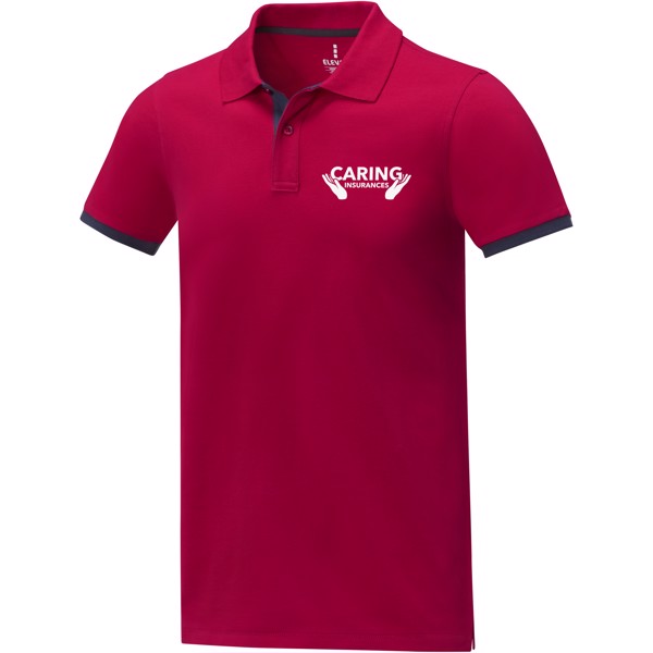 Polo Morgan da uomo bicolore a manica corta - Rosso / 3XL