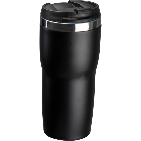 Double wall stainless steel drinking bottle ELEONORA - Black