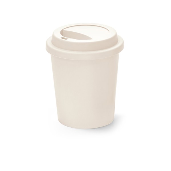 TONALI 350. Vaso de viaje de PP de pared simple - Blanco Pastel