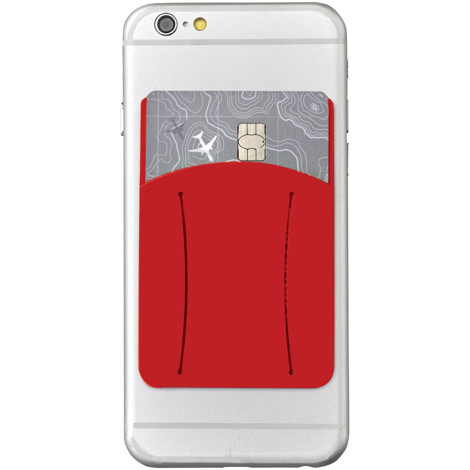 Storee silicone smartphone wallet with finger slot - Red