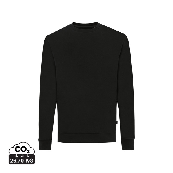 Sweater à col rond en coton recyclé Iqoniq Zion - Noir / L