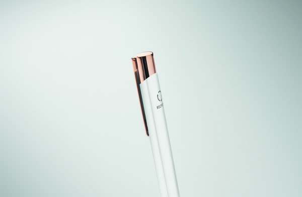 Bern Rose pen recycled aluminium, blue ink - White