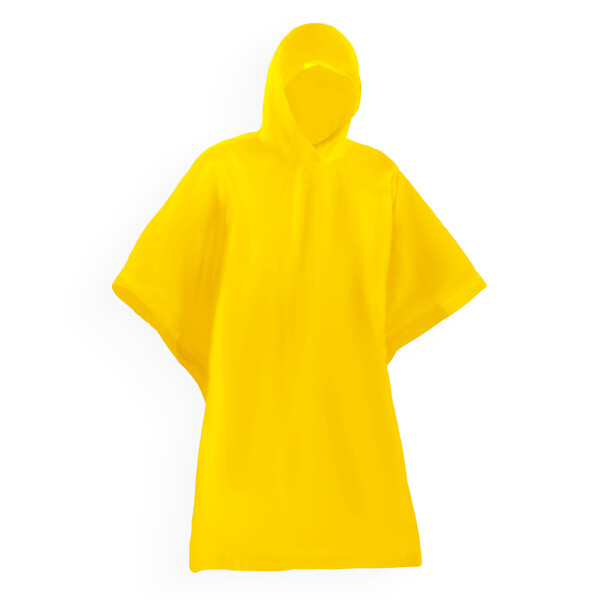 Poncho Impermeable Plegable con Funda Personalizable Amarillo