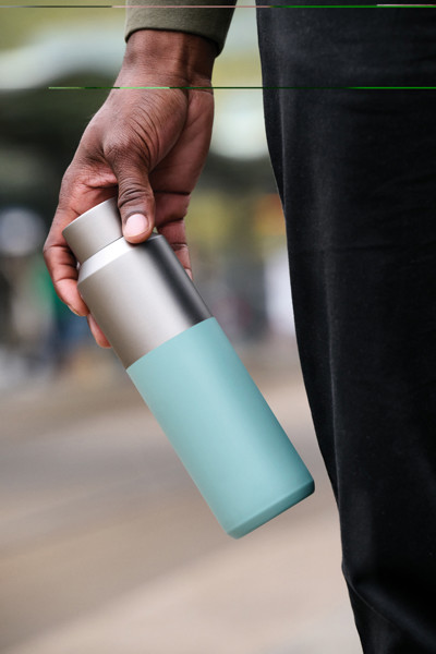 Lahev na vodu Fluid 600ml z RCS recyklované oceli - Zelená