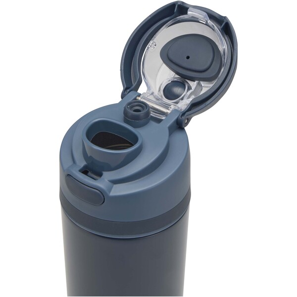 Theron 800 ml RCS recycled single wall stainless steel water bottle with dual function lid - Navy