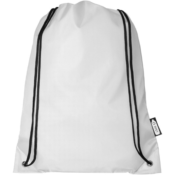 Sac à dos RPET Oriole avec cordon de serrage 5L - Blanc