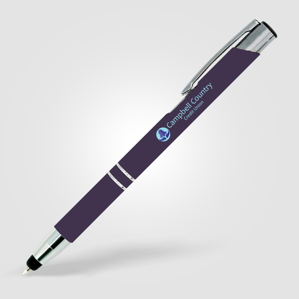 Stylo en métal Crosby pointe stylet - Violet foncé / Laser