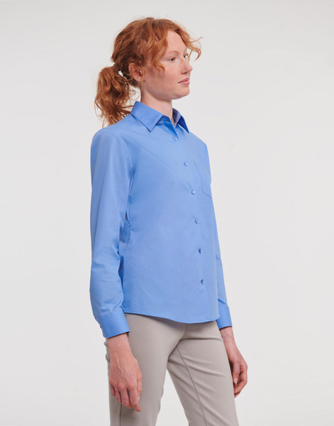 Ladies'LS Poplin Shirt - White / M (38)