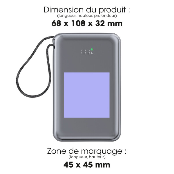 SHIBO - BATTERIE DE SECOURS CABLEE 65W - 20000mAh POUR PC, TABLETTES & SMARTPHONES