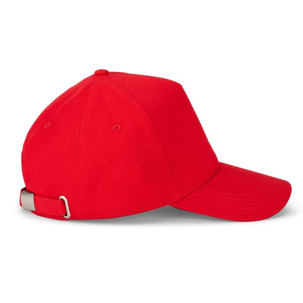 ASHTON. Čepice ze 100% bavlny (260 g/m²) s 5 panely - Červená