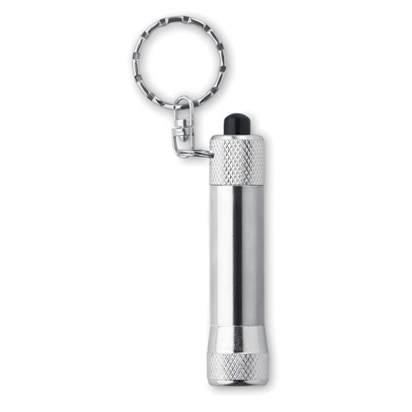 Aluminium torch with key ring Arizo - Silver