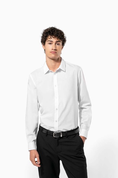 Men’S Poplin Easy Care Polycotton Shirt - White / L