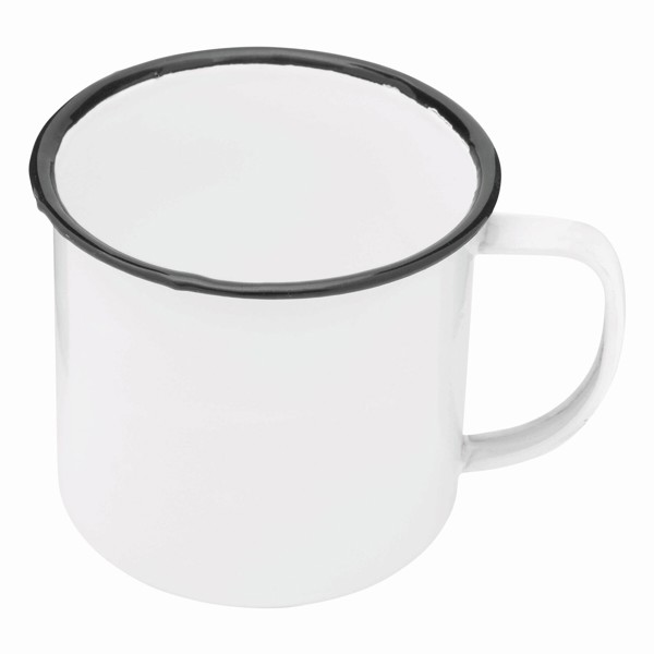 Emaille Becher Retro Cup - Weiß