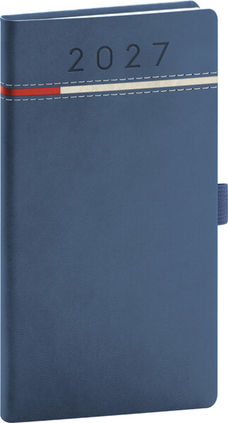 Notique Kapesní Diář Tomy 2027, Modro-Červený, 9 x 15,5 cm