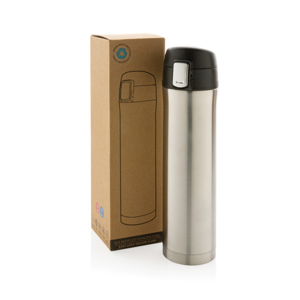 Termoska Easy lock z RCS recyklované oceli - Stříbrná