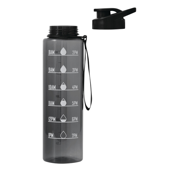 Sports Water Bottle Aqua Level - Black