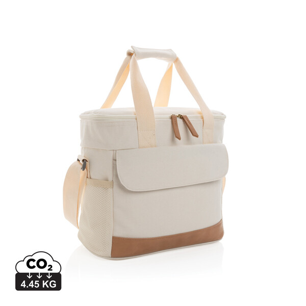 Impact AWARE™ 16 oz. recycled canvas koeltas - Gebroken Wit