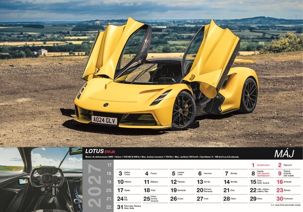 Nástenný Kalendár Fast Cars 2027