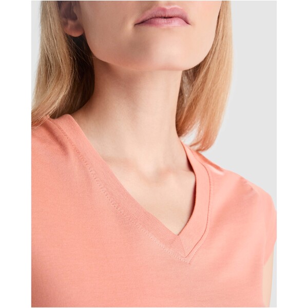T-shirt a maniche corte con scollo a V da donna da 155 g/m² Victoria - Rosa chiaro / M