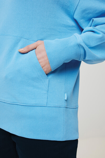 Mikina s kapucí Iqoniq Yoho relaxed fit z recykl. bavlny - Tranquil Blue / M