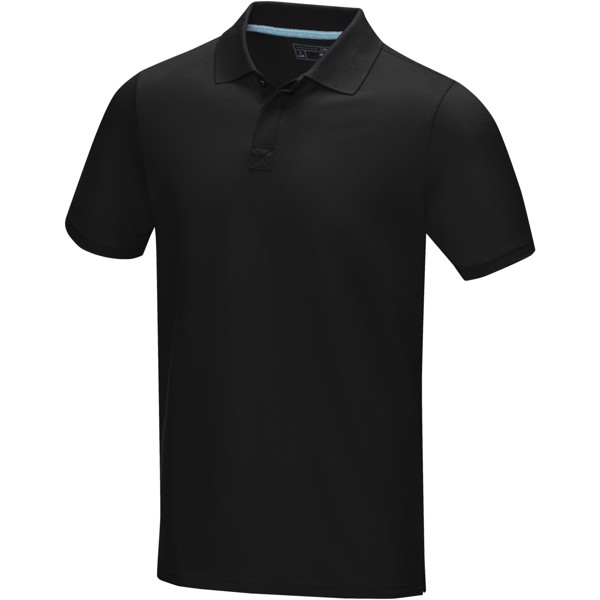 Polo para homem em material de orgânico "Graphite" - Preto liso / XS