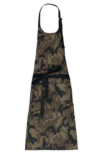 Cotton Apron With Pocket - Olive Camouflage