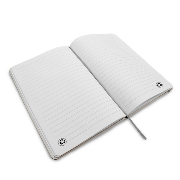Notebook A5, recycled PU | Roderick - white