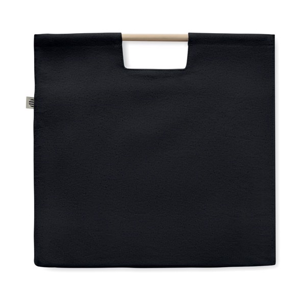 Organic shopping canvas bag Mercado Top - Black