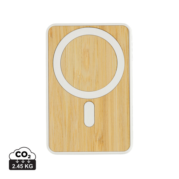 Zen RCS rplastic 5000 mah 5W magnetische bamboe powerbank - Wit