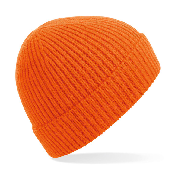 Engineered Knit Ribbed Beanie - Orange / ONE SIZE