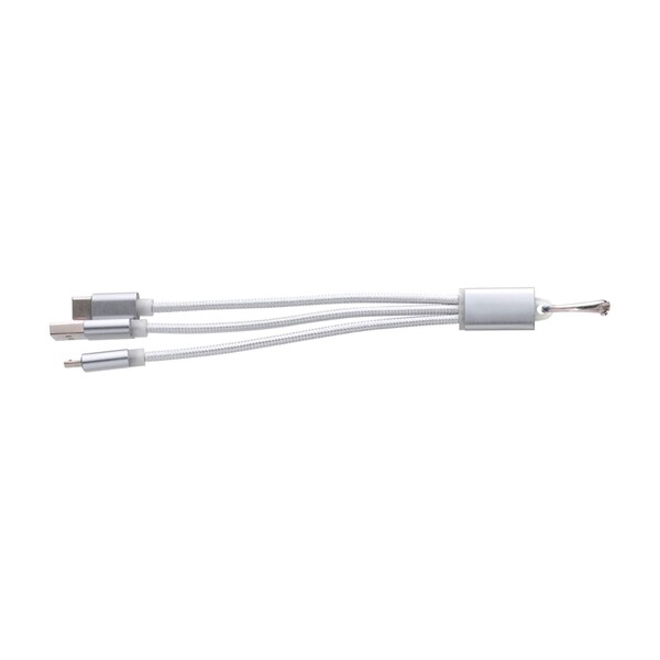 Charging cable Alvin | 3-in-1 - silver
