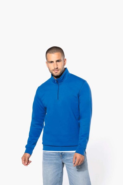 Zip Neck Sweatshirt - Dark Grey / M