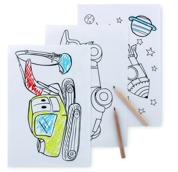 Colouring set with 6 pencils Folder2 Go