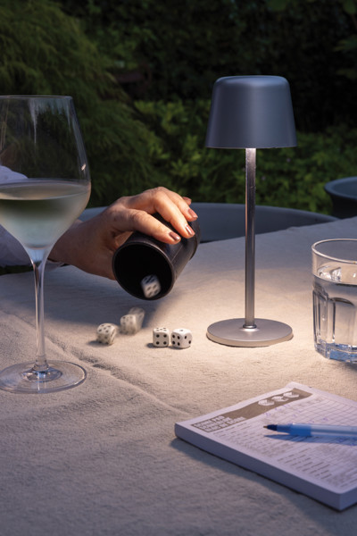 USB dobíjitelná stolní lampa Zenic z RCS recykl. plastu - Stříbrná