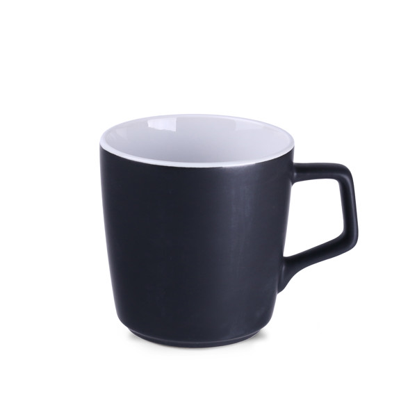 Barrel Supreme ceramic mug, 90mm height - Black / White