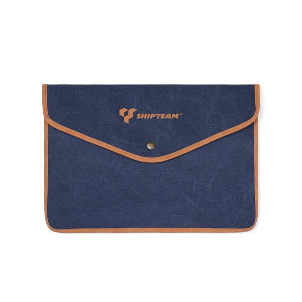 VINGA Pochette ordinateur 16" en toile recyclée GRS Bosler - Bleu Marine