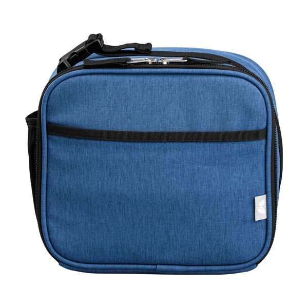 Sac repas isotherme bandoulière Helsinki en rPET doublé PEVA – 4,5 L - Bleu marine / Sérigraphie