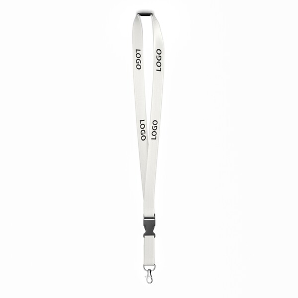 Detachable Bamboo screenprint lanyard - 20mm width / Metal carabiner / Safety breakaway