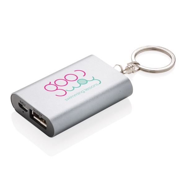 1.000 mAh keychain powerbank - Silver