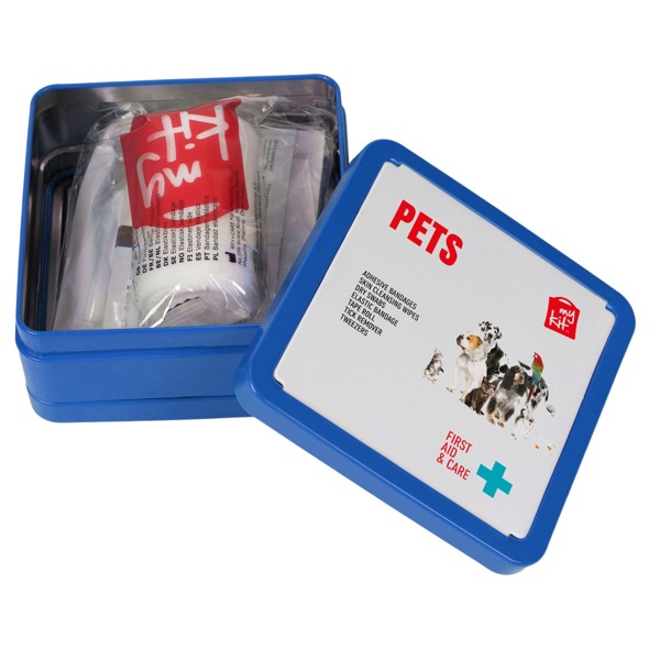 Kit de premiers secours en métal pour animaux de compagnie MyKit - Bleu