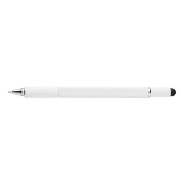 Xd Collection multifunction pen, brass, 7cm ruler - White