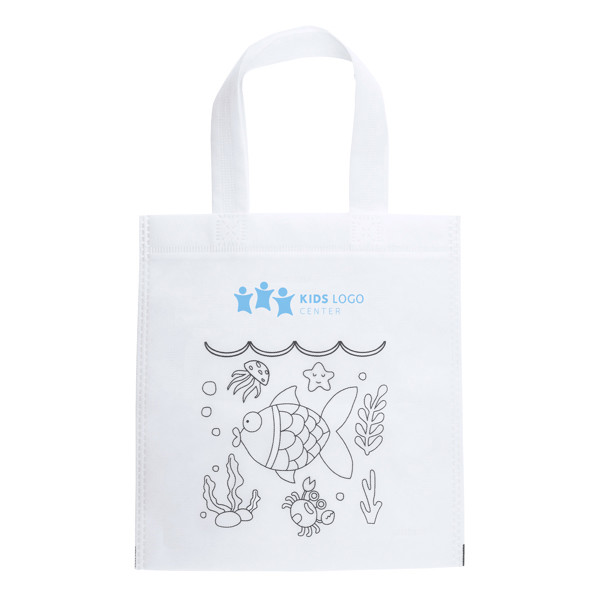 Bolsa infantil personalizada de non-woven con espacio para colorear y ceras