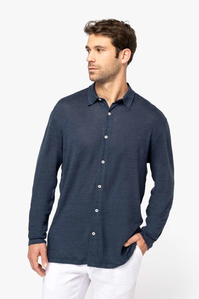 Men's Linen Shirt - Organic Khaki / M