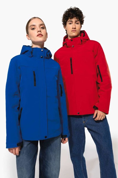 Ladies’ Hooded Softshell Lined Parka - Titanium / XL