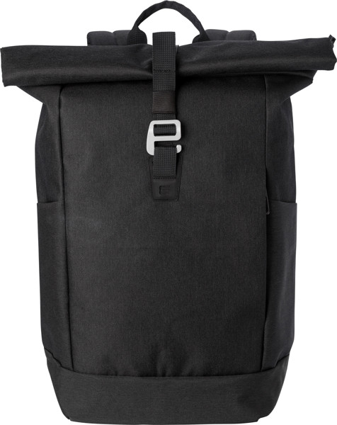 Polyester (600D) rolltop backpack Oberon - Black