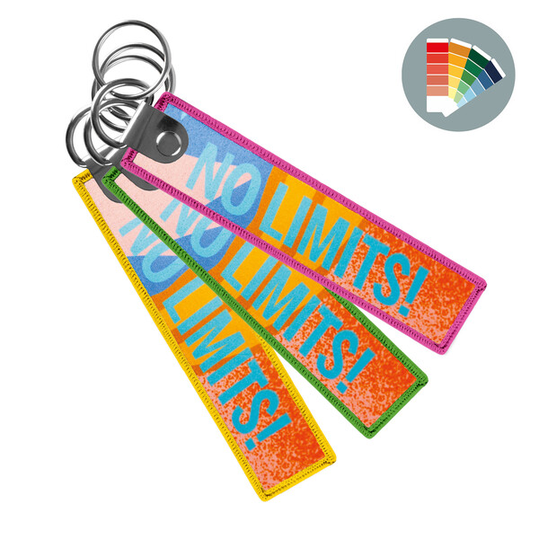Full colour printed key tag with double metal ring - Own PMS